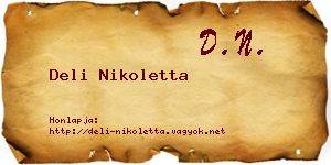 Deli Nikoletta névjegykártya